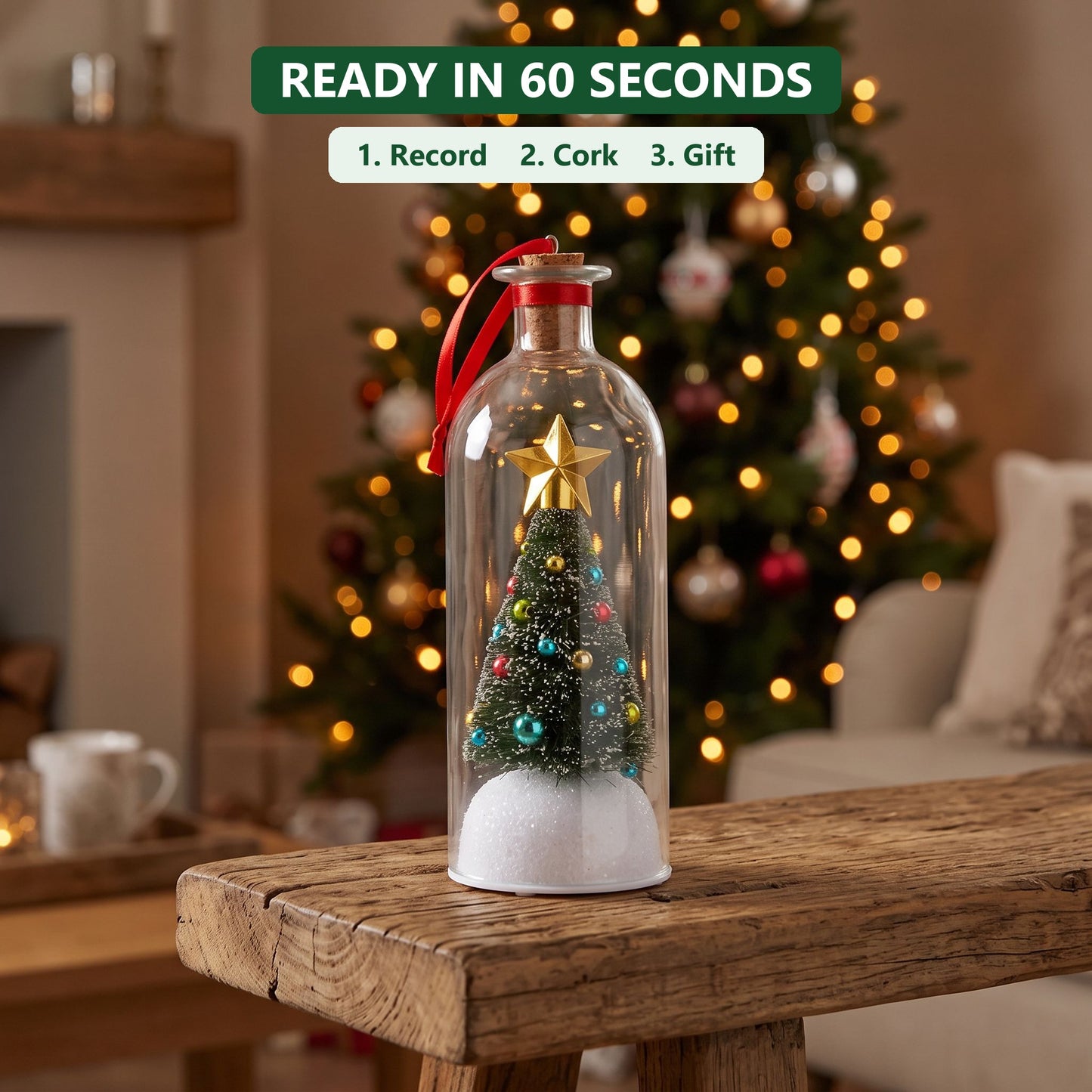 Ready in 60 seconds: record, cork, gift
