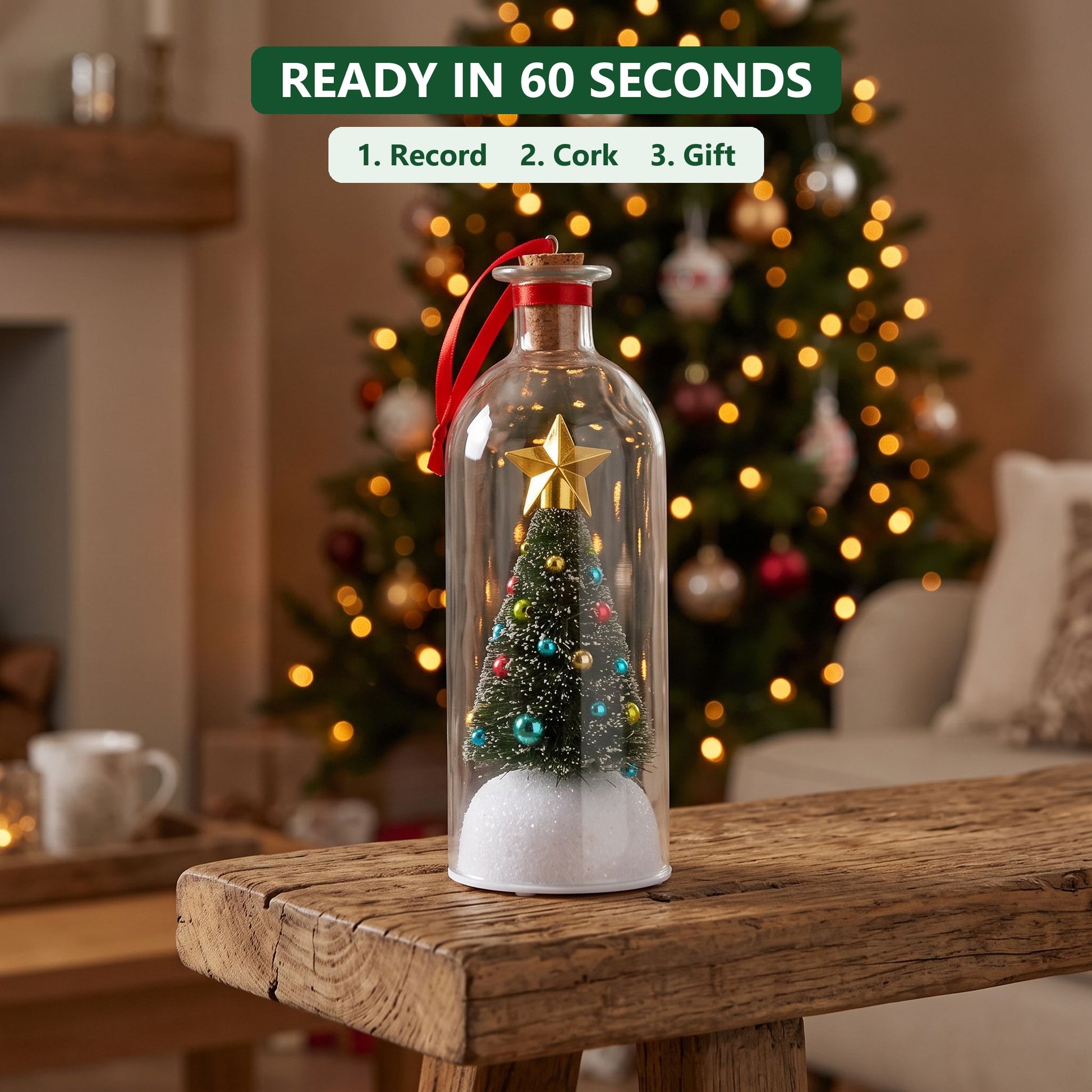 Ready in 60 seconds: record, cork, gift